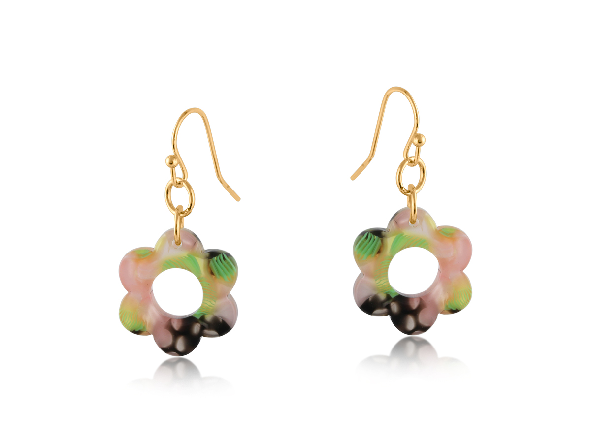 Picture of PINK  FIONA FLORAL RESIN EARRING