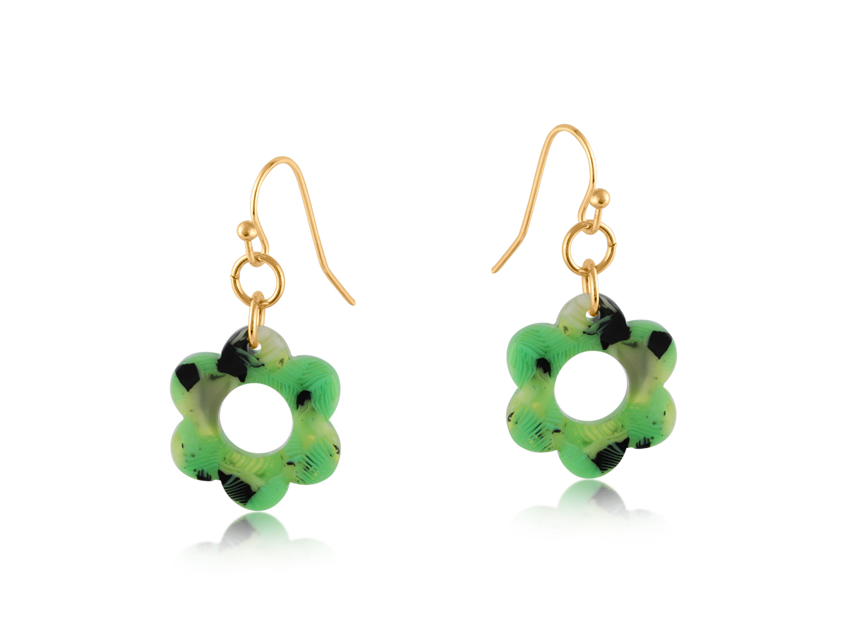 Picture of GREEN  FIONA FLORAL RESIN EARRING