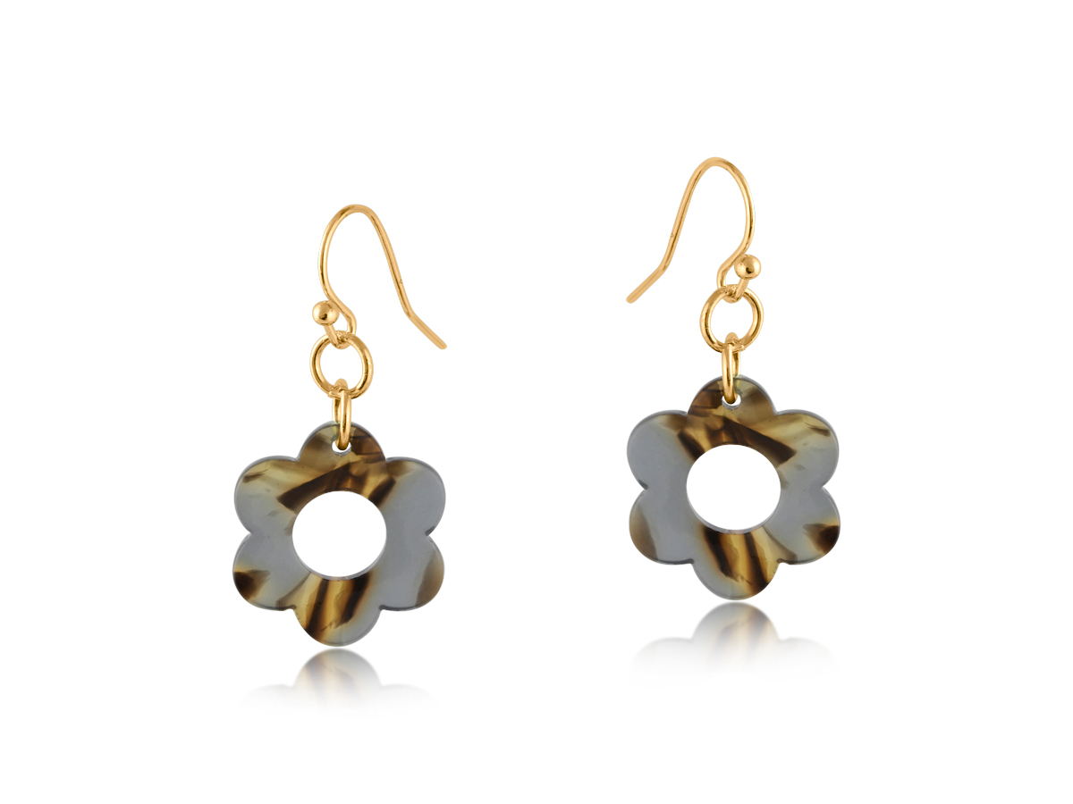 Picture of GREY  FIONA FLORAL RESIN EARRING