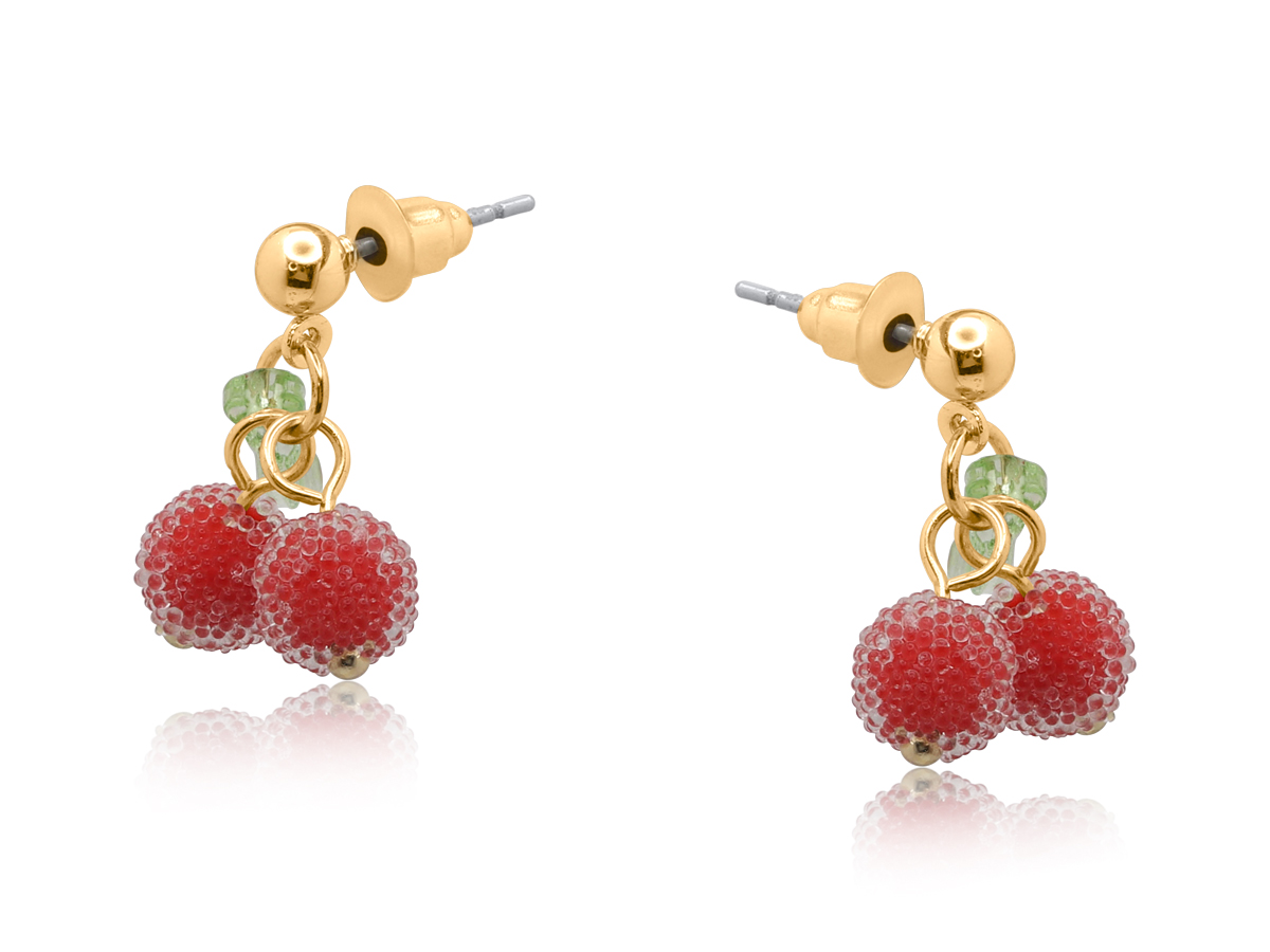 Picture of RED VLADIMIRA FROSTED BERRIES STUD EARRINGS