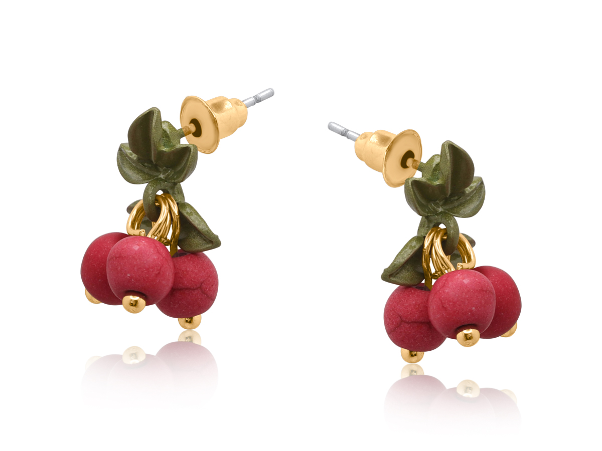 Picture of RED GORA BLUEBERRY STUD EARRINGS