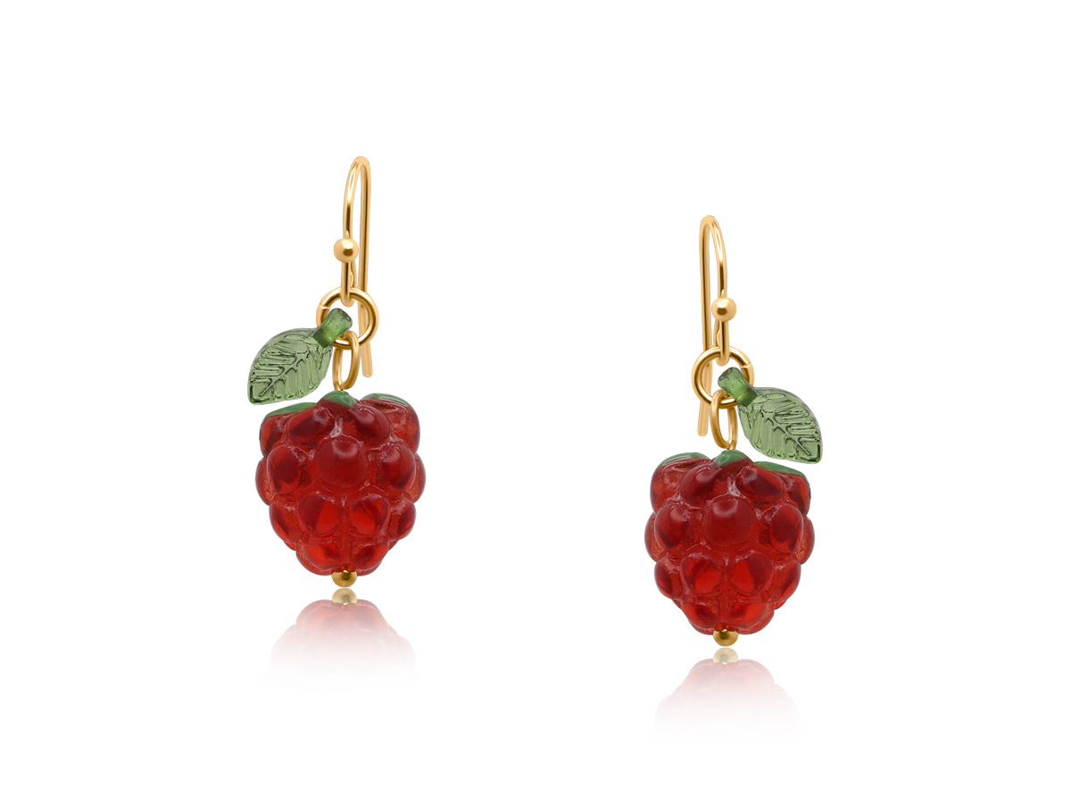 Picture of RED MALINA RASPERRY DANGLE EARRINGS