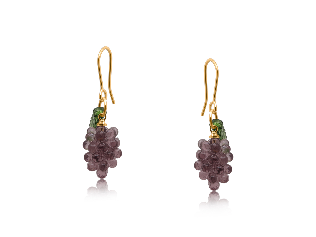 Picture of LILAC DYONISSUS BUNCH OF GRAPES DANGLE EARRINGS
