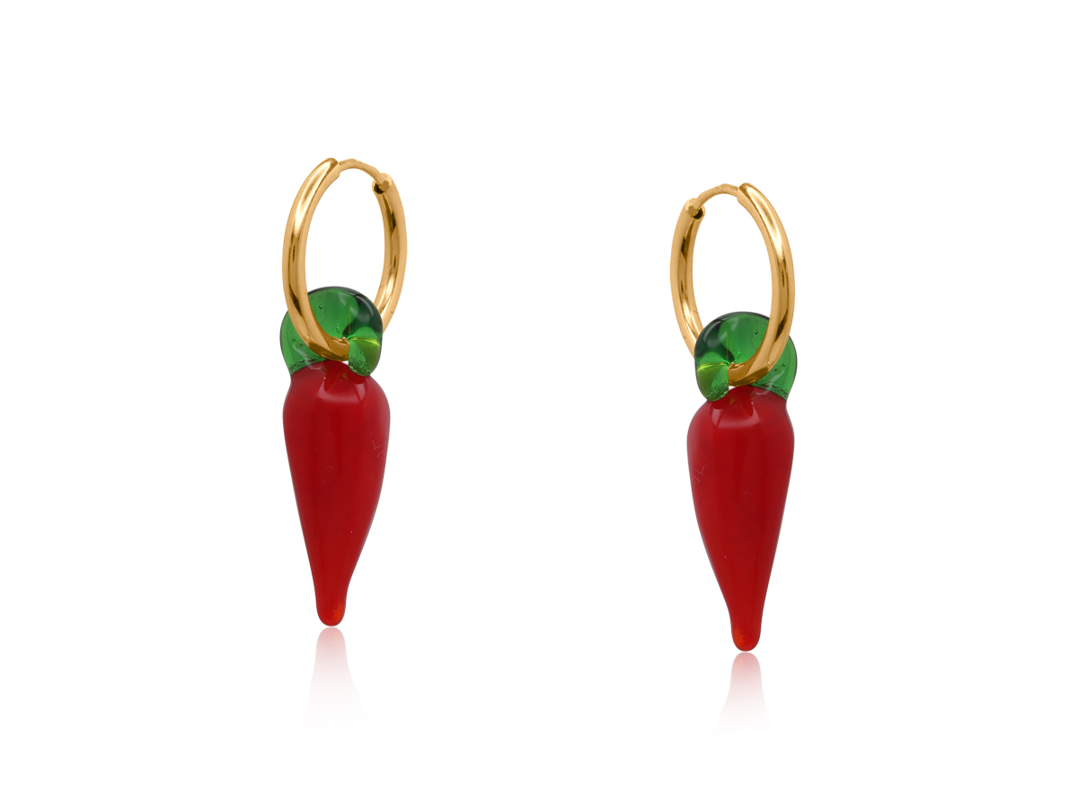 Picture of RED CHILLY HOOP EARRINGS