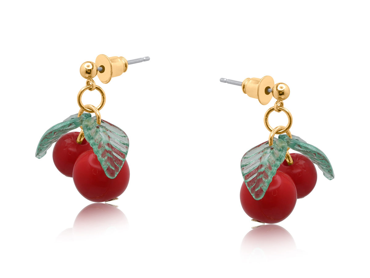 Picture of RED HORTENSE SMALL CHERRY EARRINGS