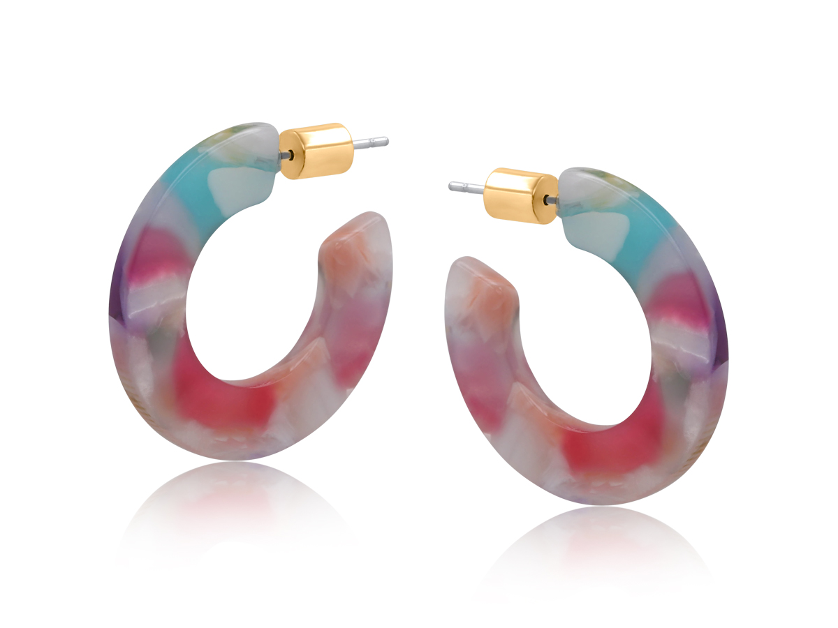 Picture of LILAC AUSTIN RESIN HOOP EARRINGS