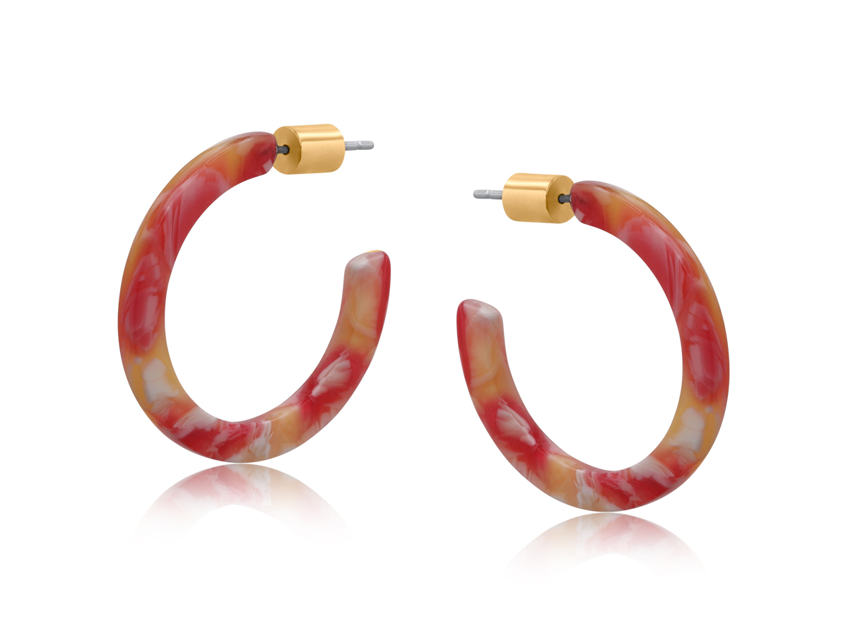 Picture of RED AUSTIN RESIN SKINNY EARRINGS
