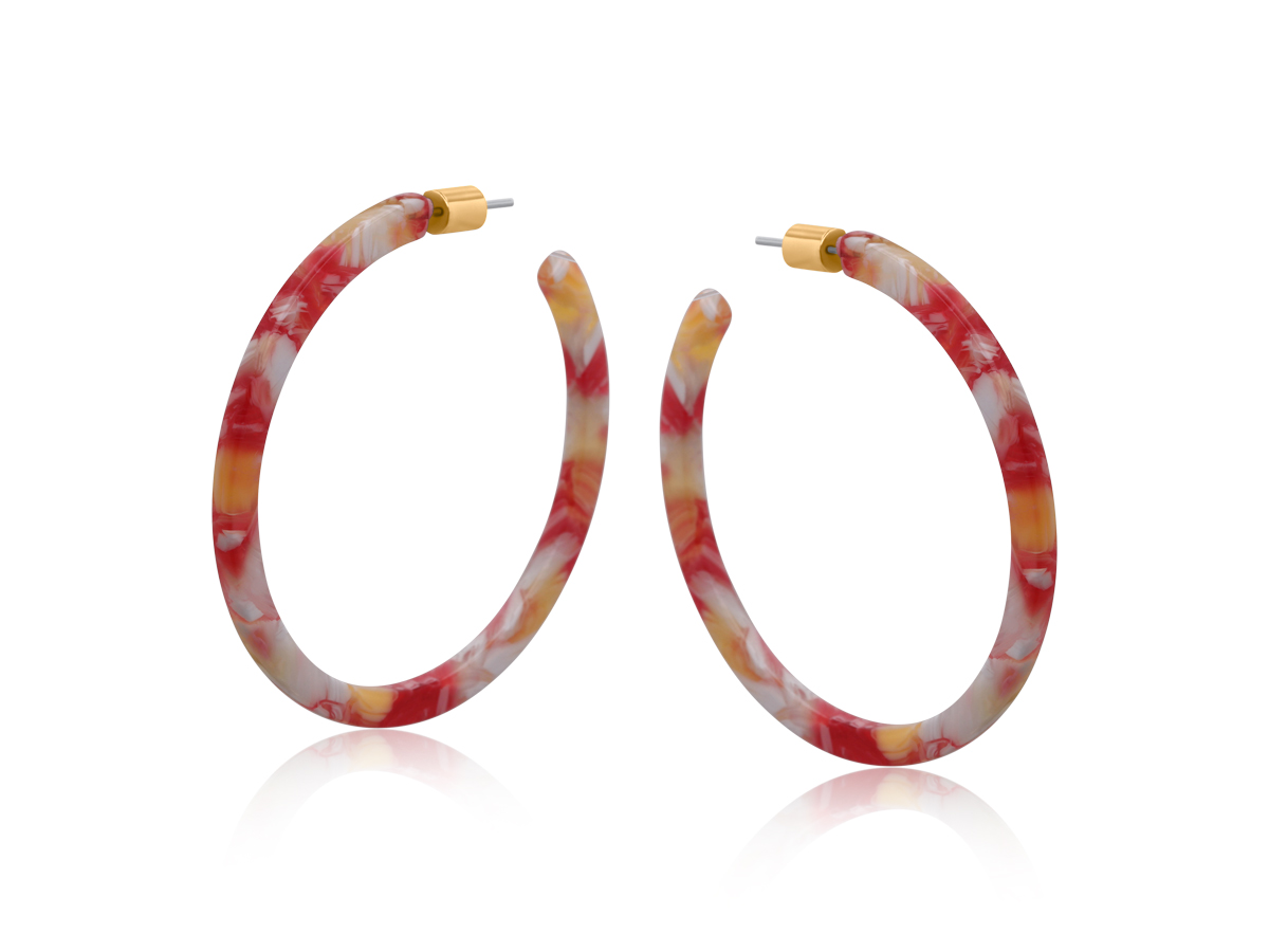 Picture of RED AUSTIN RESIN SKINNY EARRINGS