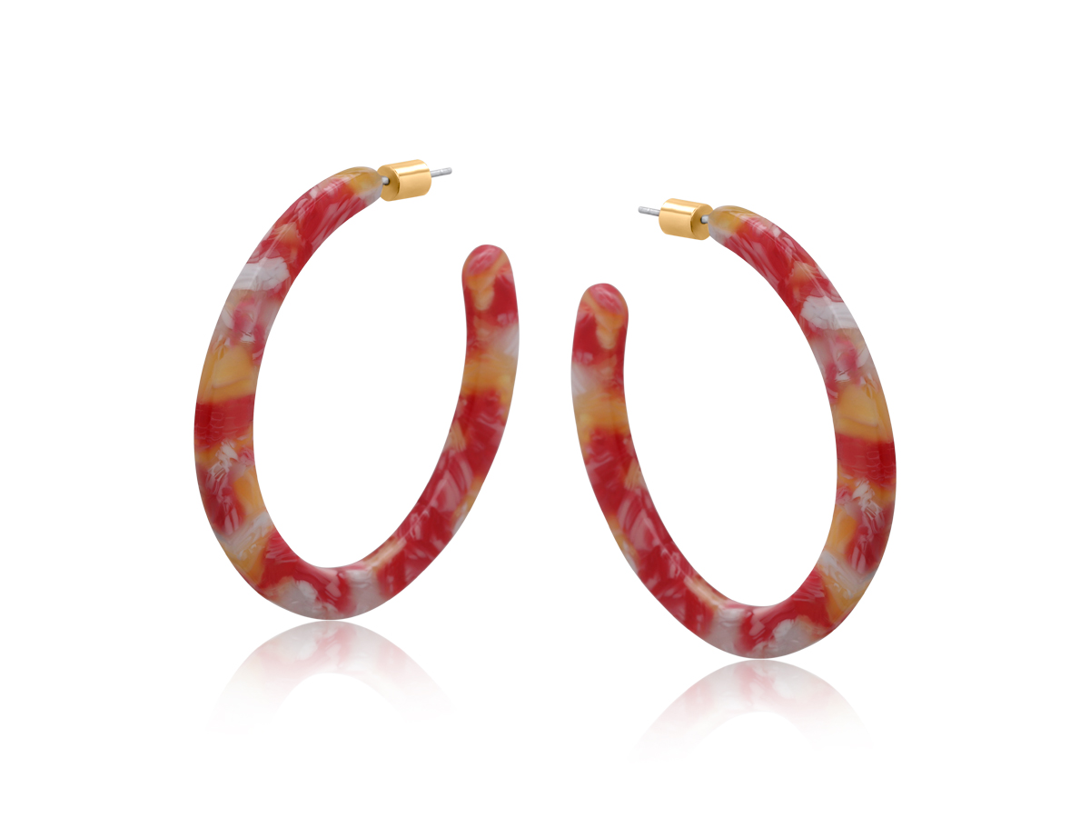 Picture of RED AUSTIN RESIN STATEMENT EARRINGS