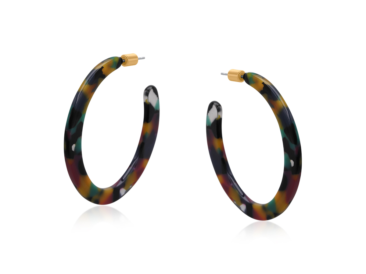 Picture of PURPLE GREEN  LIVIA RESIN STATEMENT CUT OUT HOOP E