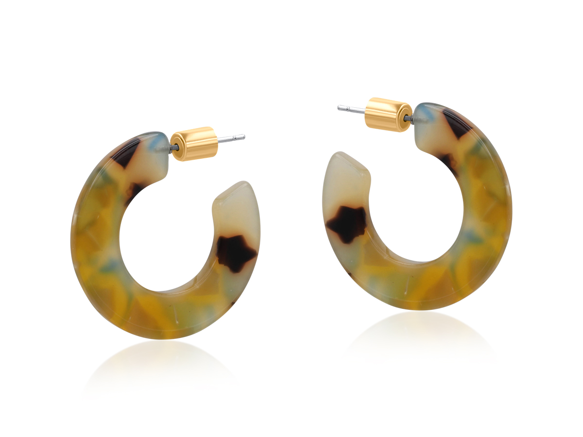 Picture of RUST  OCTAVIA FLAT OVAL RESIN HOOP EARRINGS