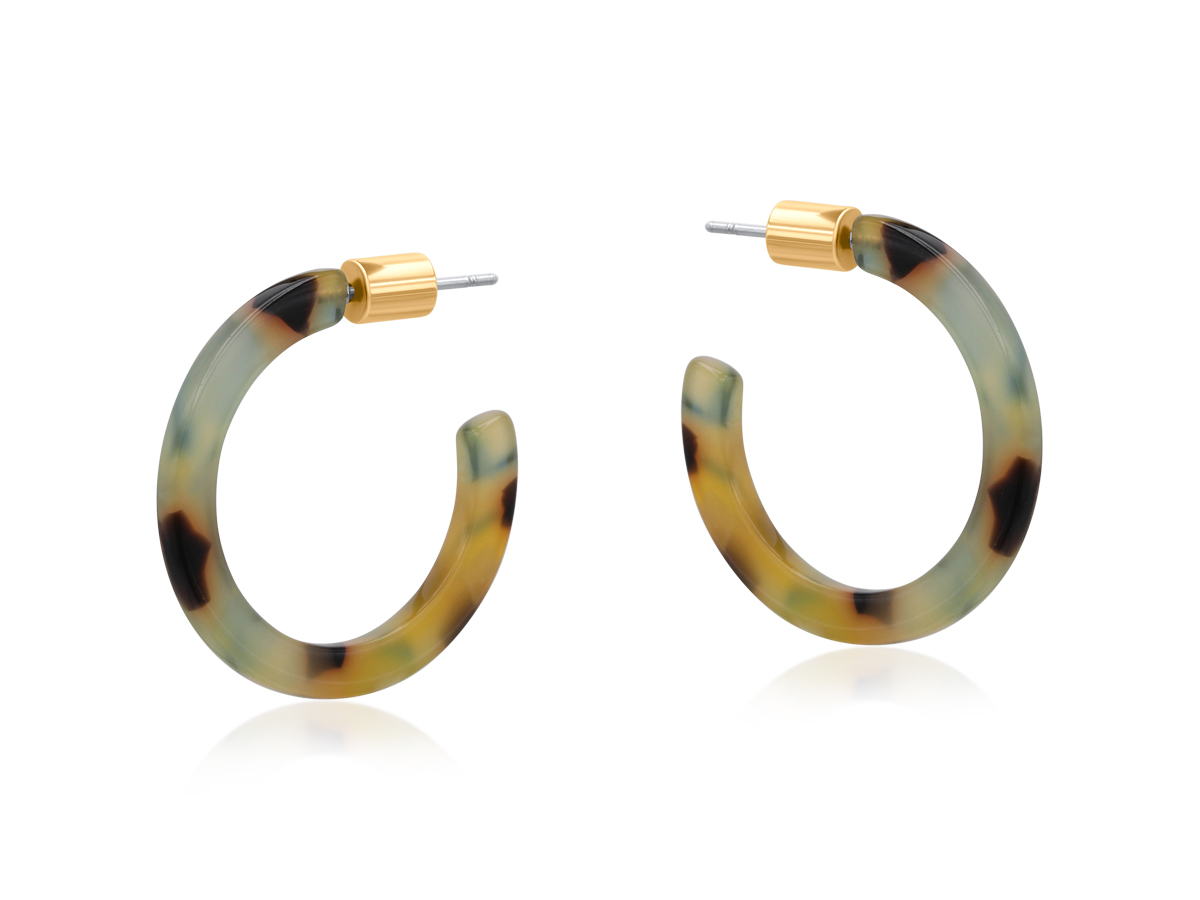 Picture of RUST  OCTAVIA THIN RESIN HOOP EARRINGS