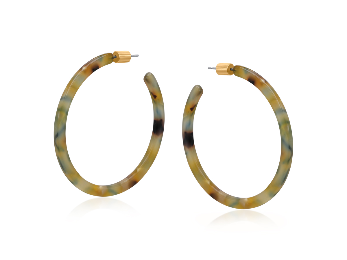 Picture of RUST  OCTAVIA RESIN STATEMENT HOOP EARRINGS