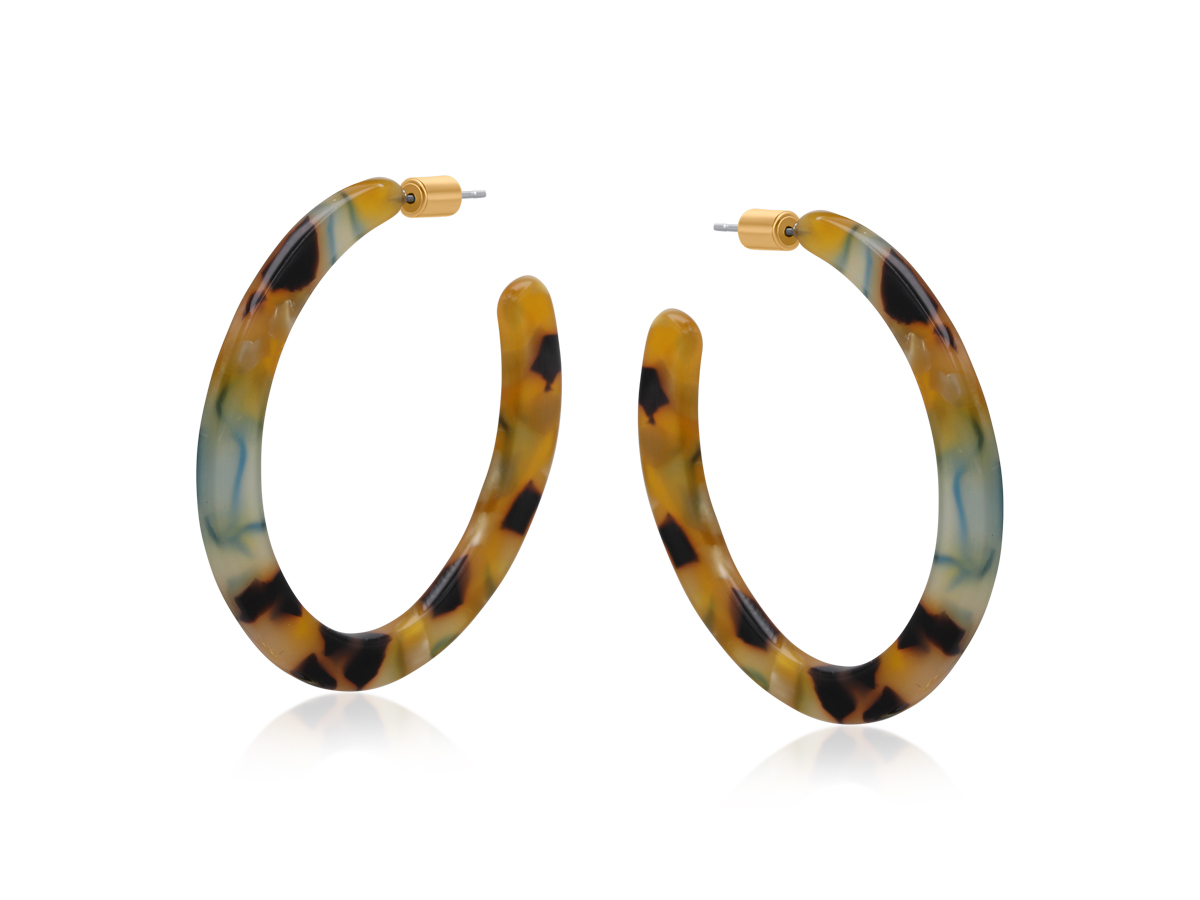 Picture of RUST  OCTAVIA RESIN STATEMENT CUT OUT HOOP EARRING