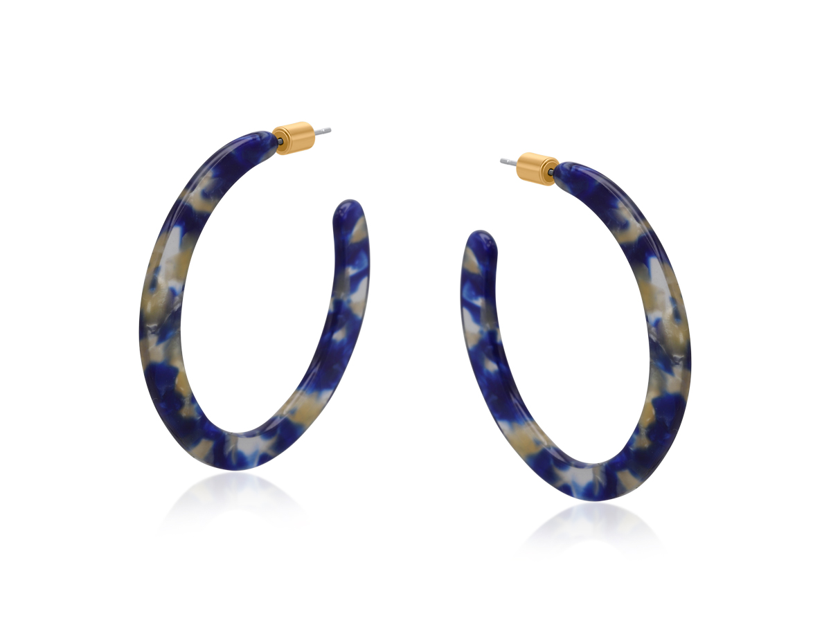Picture of BLUE TAUPE OCTAVIA RESIN STATEMENT CUT OUT HOOP EA