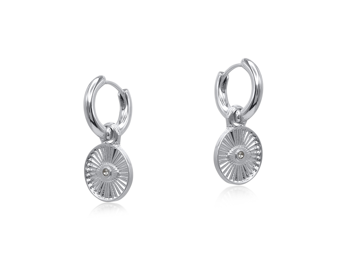 Picture of SILVER  SIRENS EYE HUGGIES EARRINGS