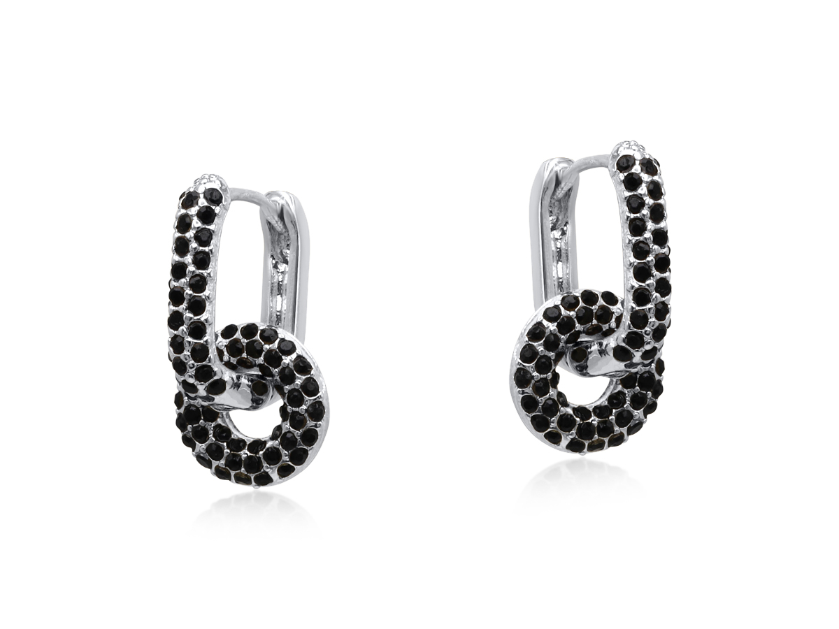 Picture of SILVER BLUE SIRENS GEMS HUGGIES EARRINGS