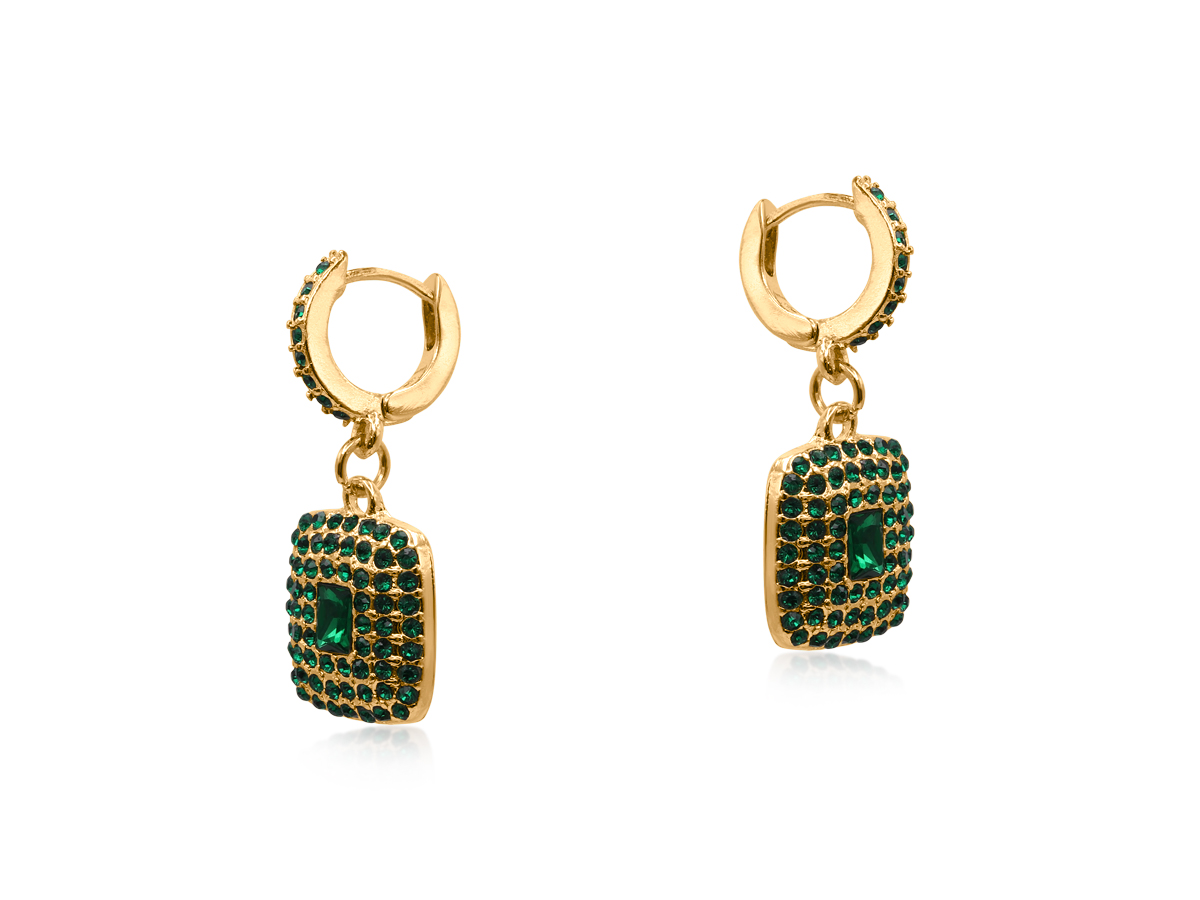 Picture of EMERALD  SIRENS TREASURE HUGGIES EARRINGS