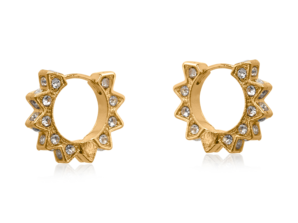 Picture of GOLD SIRENS CROWN HUGGIES EARRINGS