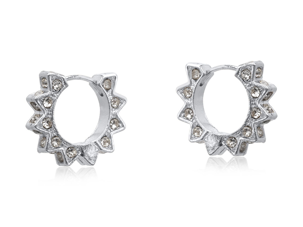 Picture of SILVER SIRENS CROWN HUGGIES EARRINGS