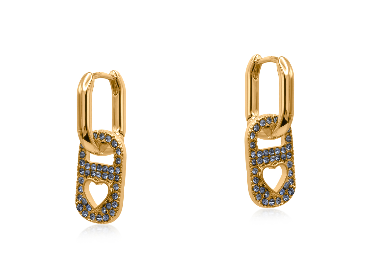 Picture of BLUE SIRENS AMULET HUGGIES EARRINGS