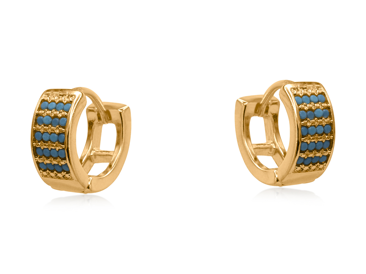 Picture of BLUE SIRENS SHIELD HUGGIES EARRINGS