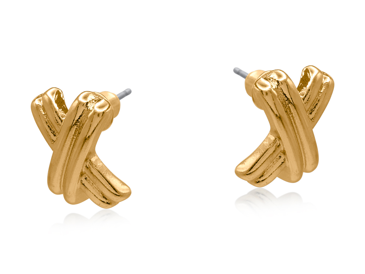 Picture of GOLD BELLAS X SHAPE STUD EARRINGS