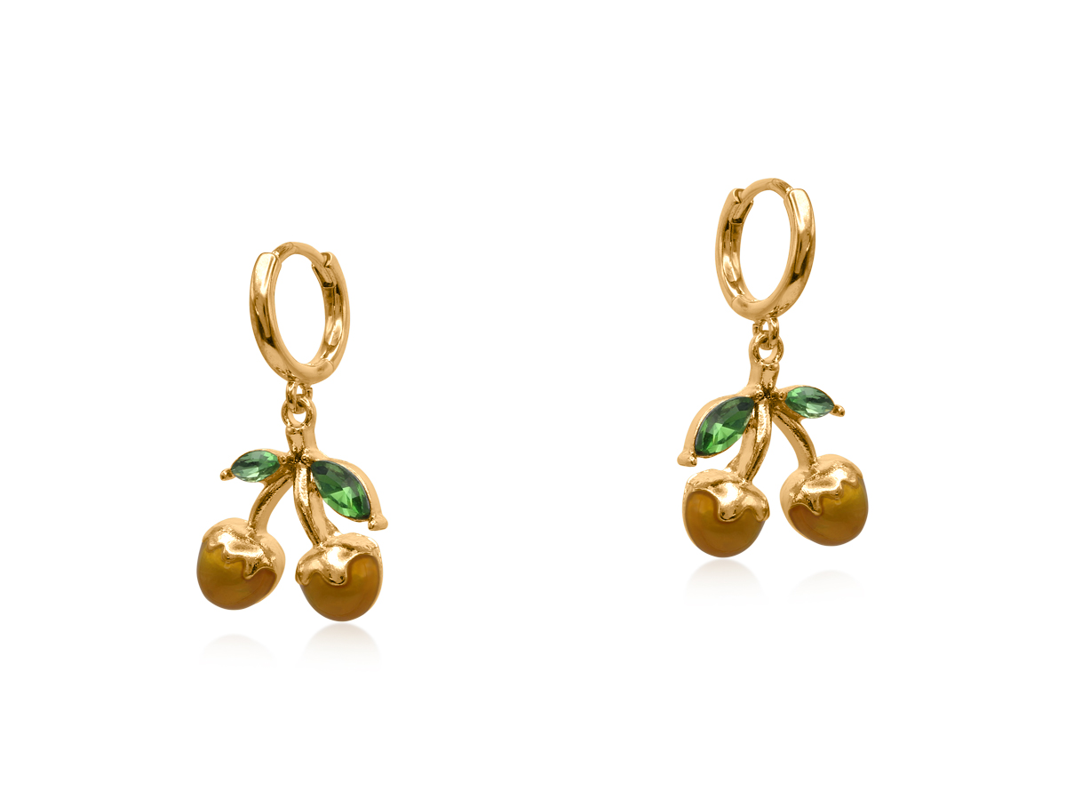 Picture of YELLOW BELLAS FRUIT HUGGIES EARRINGS