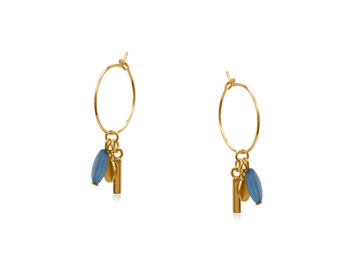 Picture of BLUE BELLAS CHARM HOOP EARRINGS