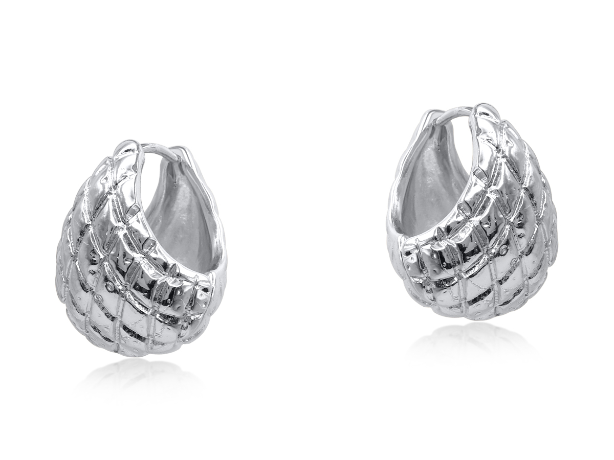 Picture of SILVER BELLAS ACORN HOOP EARRINGS