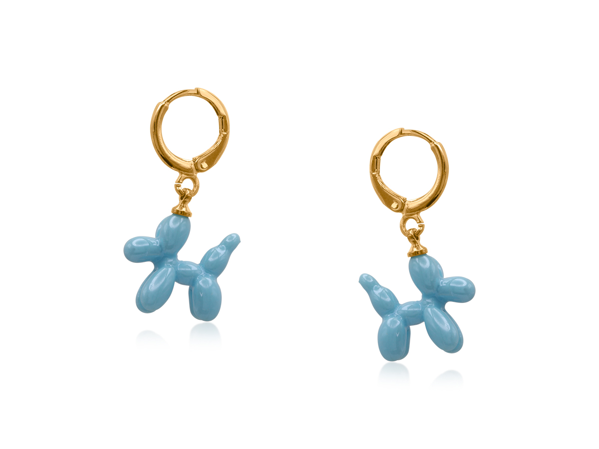 Picture of BLUE BELLAS BALLOON DOG HUGGIES EARRINGS