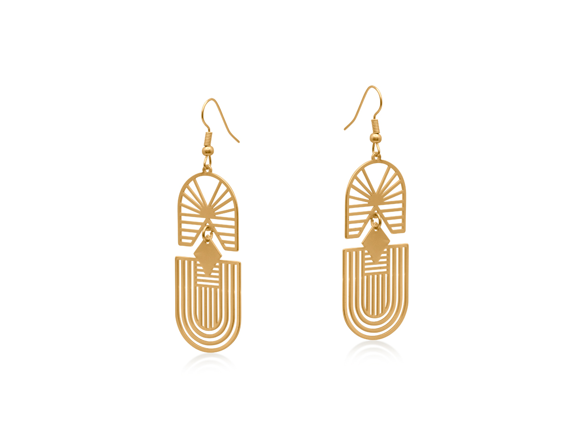 Picture of GOLD SIENA CAGE DANGLE EARRING S