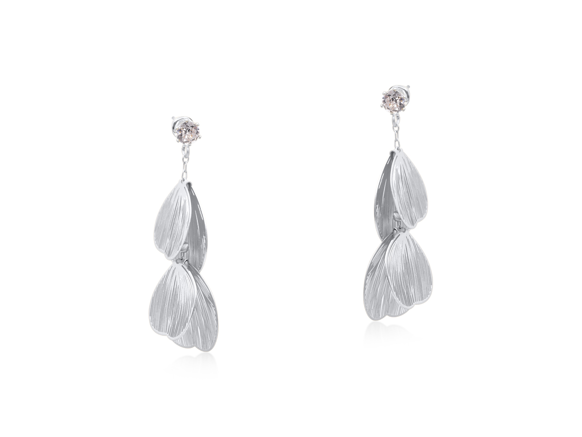 Picture of SILVER MALENA FEATHER DANGLE EARRINGS