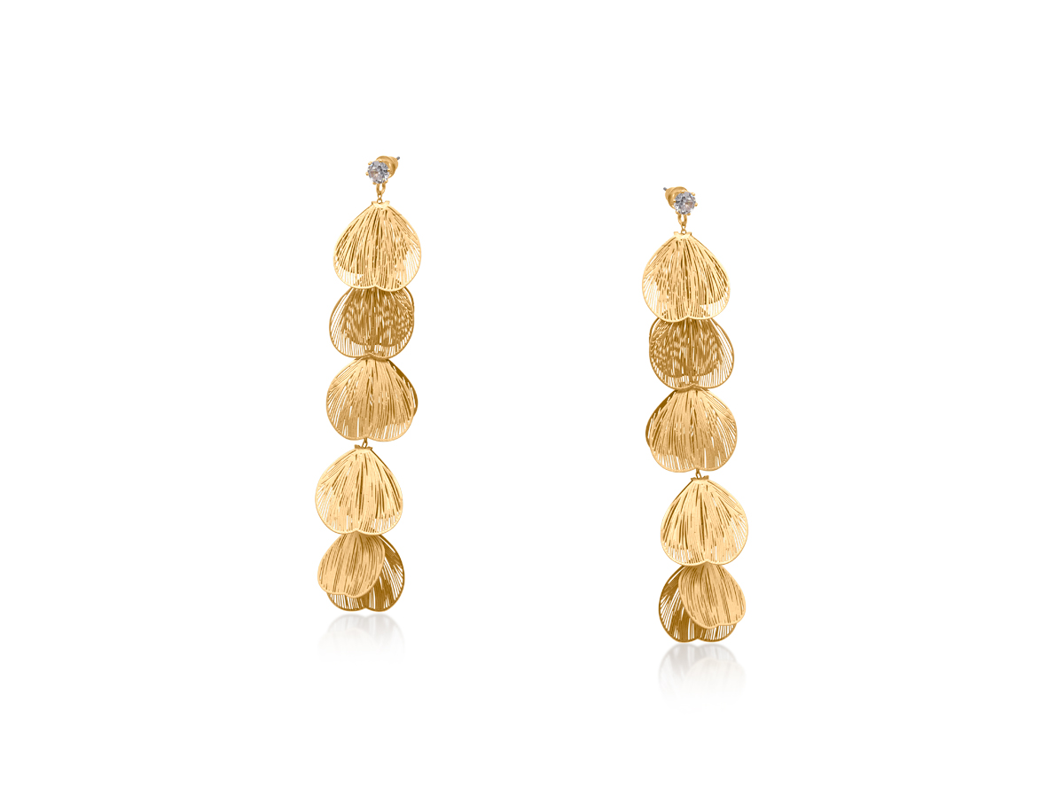 Picture of GOLD LIVIA DANGLE PETAL STATEMENT EARRINGS