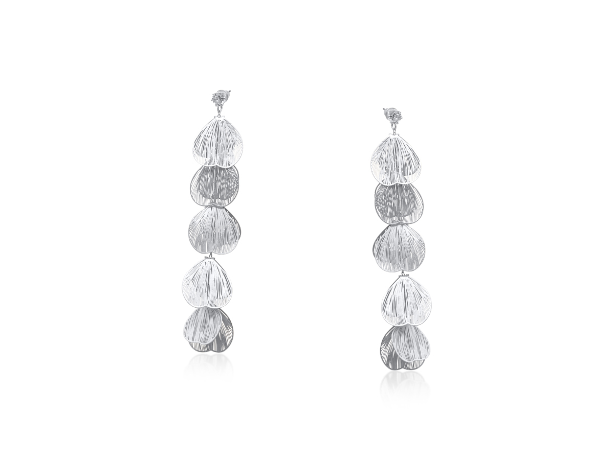 Picture of SILVER LIVIA DANGLE PETAL STATEMENT EARRINGS