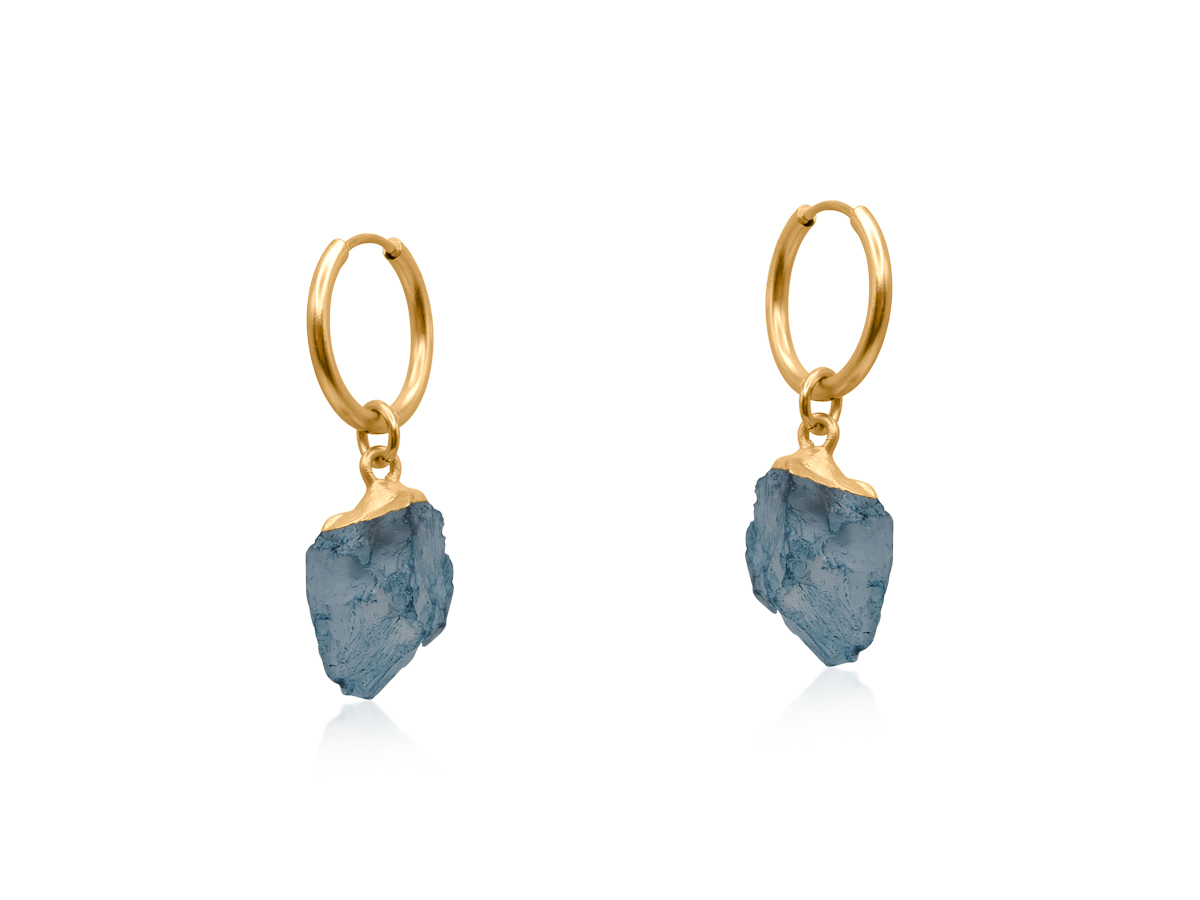 Picture of BLUE BEATRICE DREAM STONE HUGGIES EARRINGS