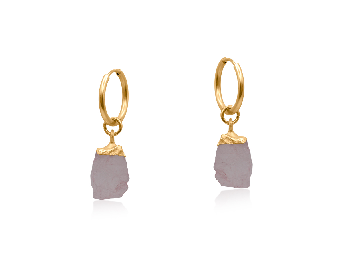 Picture of PINK BEATRICE DREAM STONE HUGGIES EARRINGS