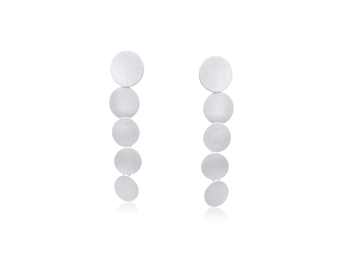 Picture of SILVER BAHIA DISC STATEMENT DANGLE EARRINGS