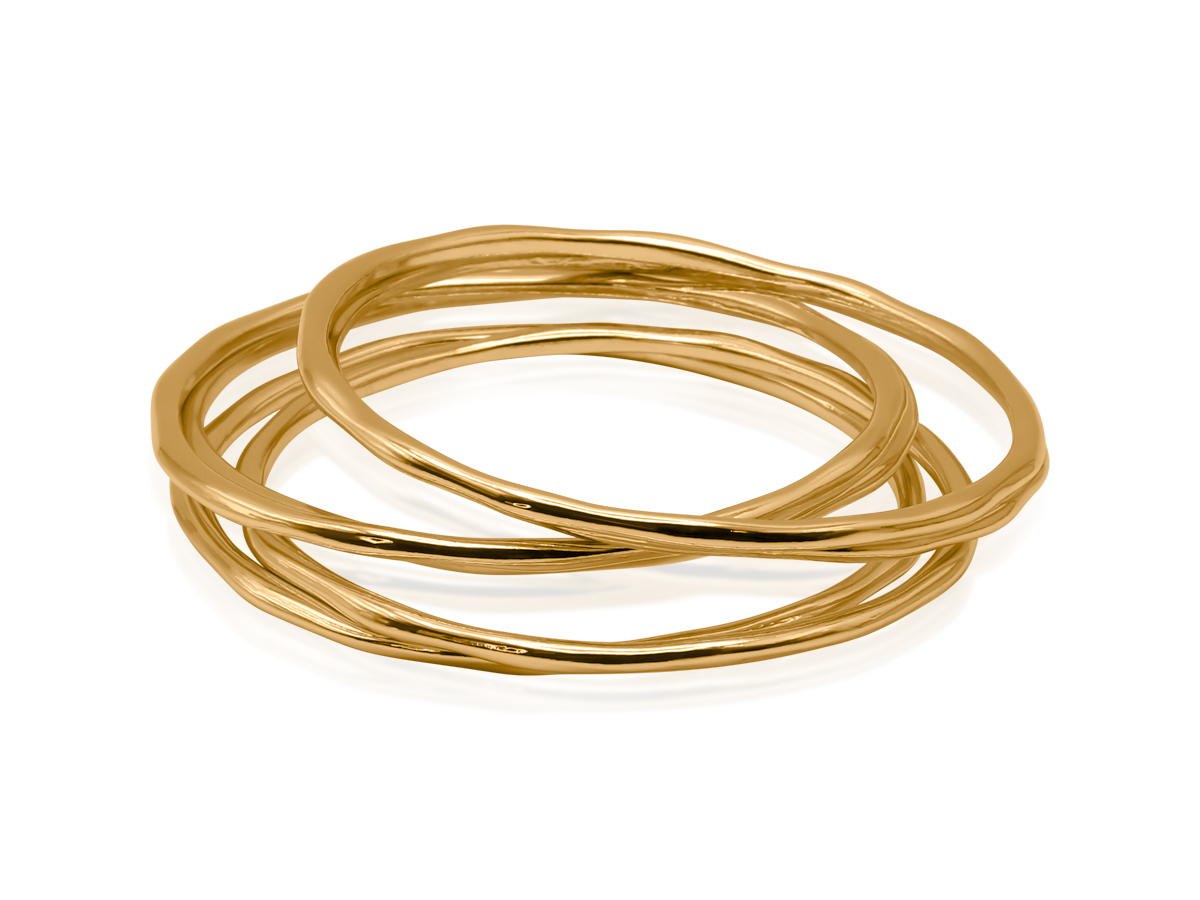 Picture of GOLD BAHIA TEXTURED SET OF BANGLE BRACELETS