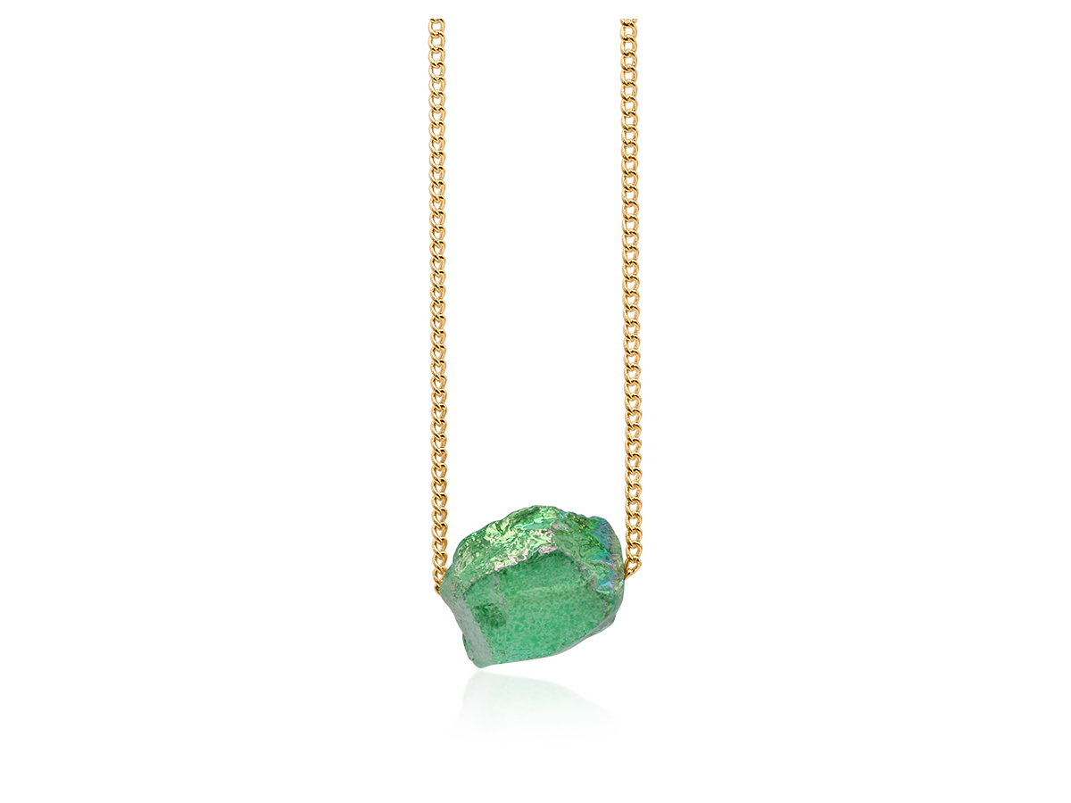 Picture of GREEN BEATRICE DREAM STONE INVISIBLE CHAIN NECKLAC