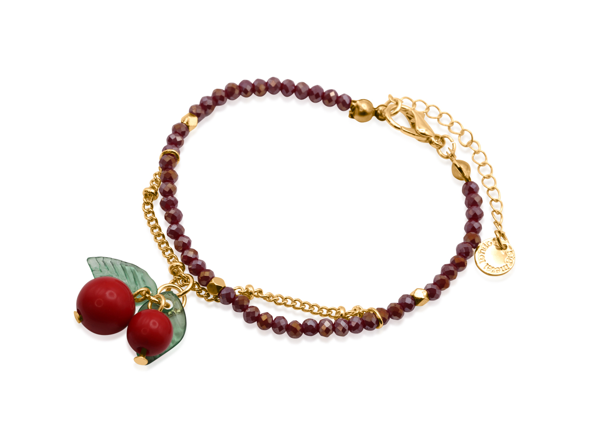 Picture of BURGUNDY HORTENSE SMALL CHERRY BEADED BRACELET