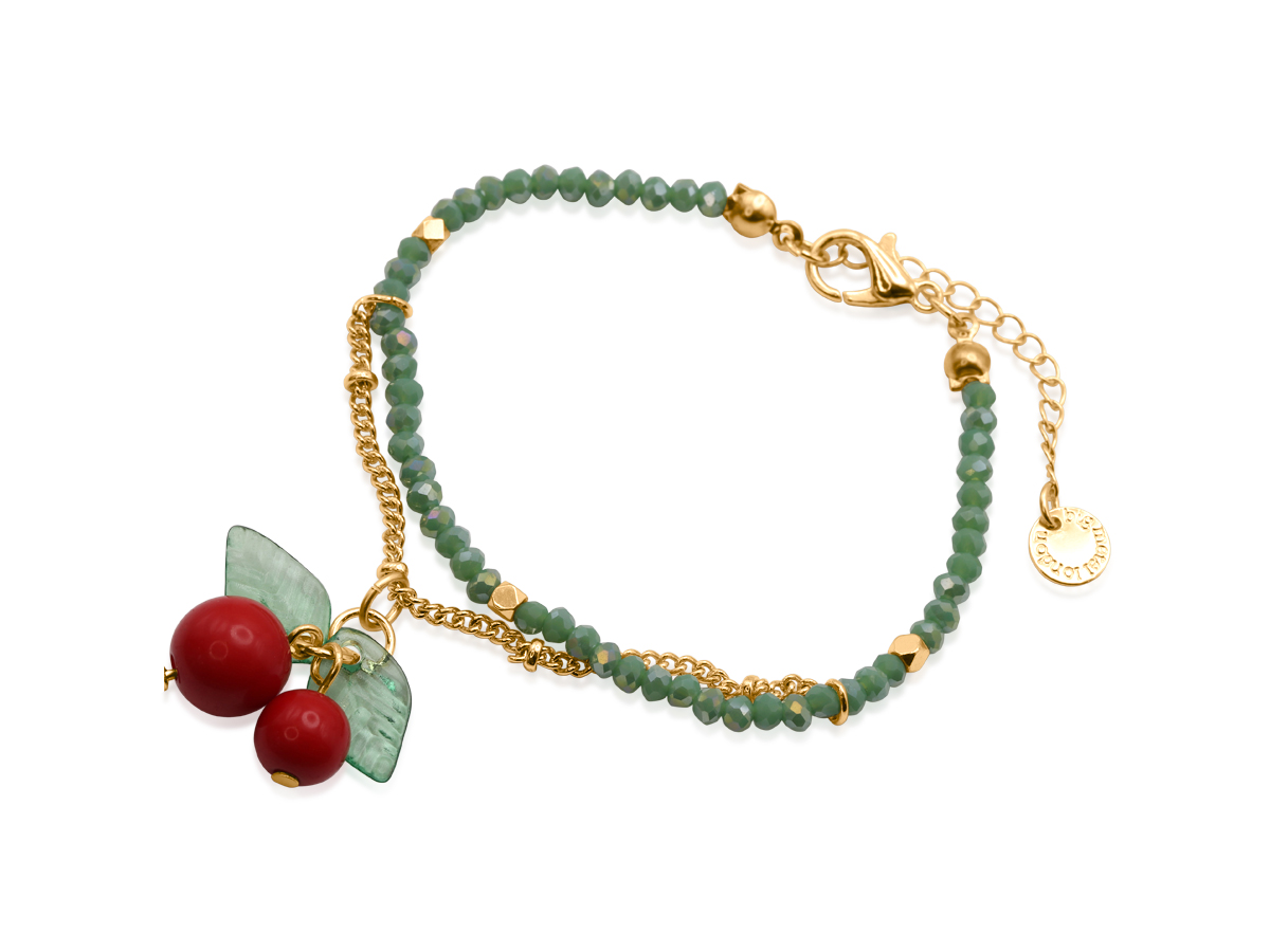 Picture of GREEN  HORTENSE SMALL CHERRY BEADED BRACELET