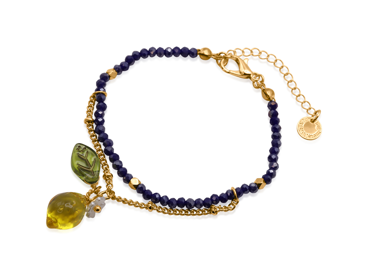 Picture of NAVY SANTORINI LEMON DROP BEADED BRACELET