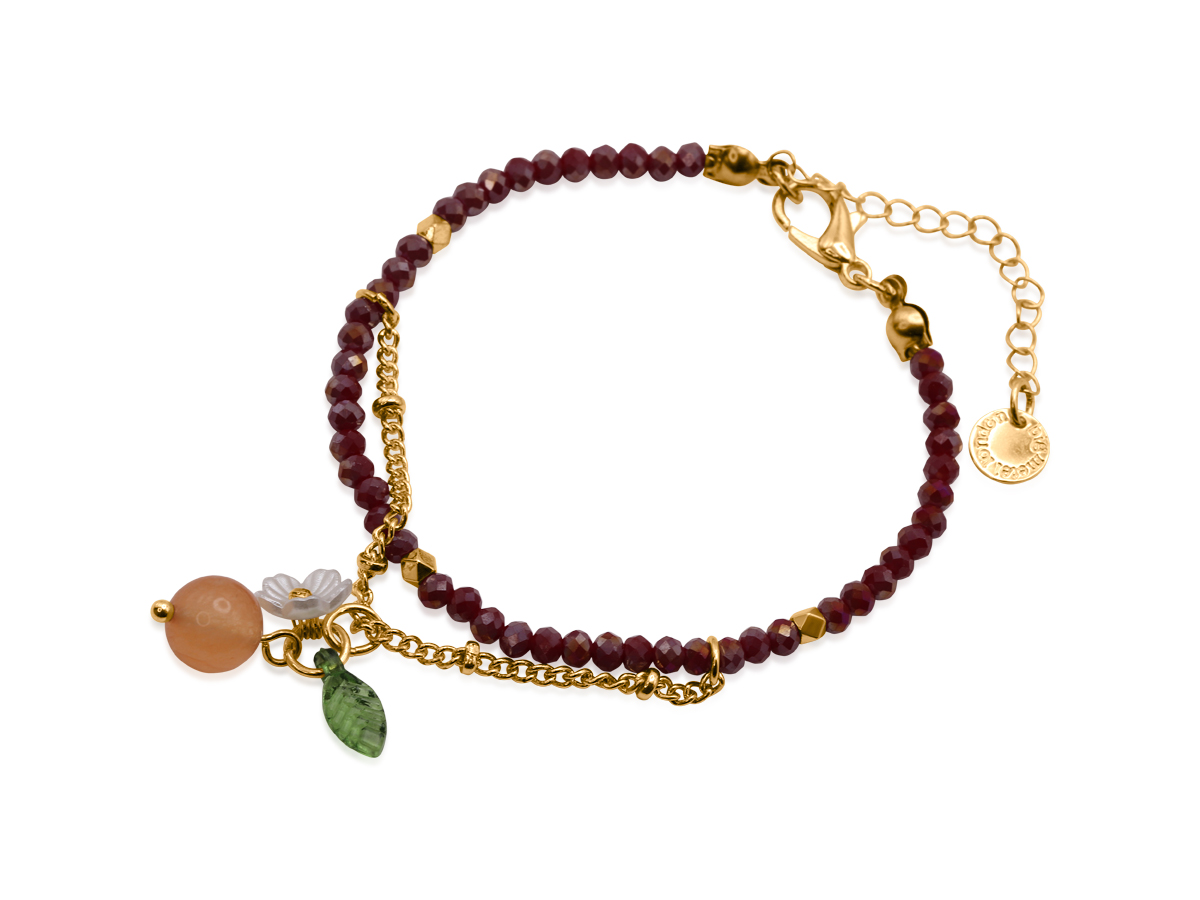 Picture of BURGUNDY MARINA TANGERINE BEADED BRACELET
