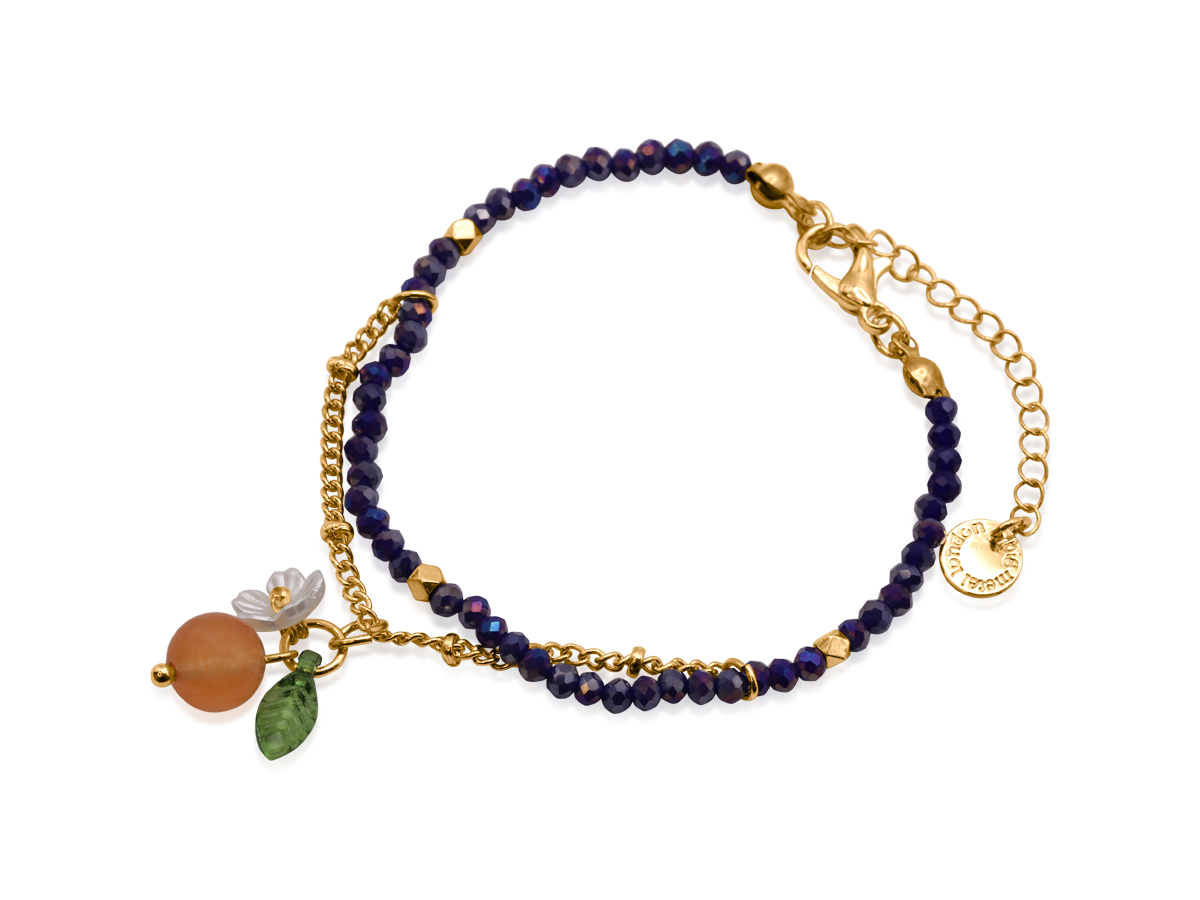Picture of NAVY MARINA TANGERINE BEADED BRACELET