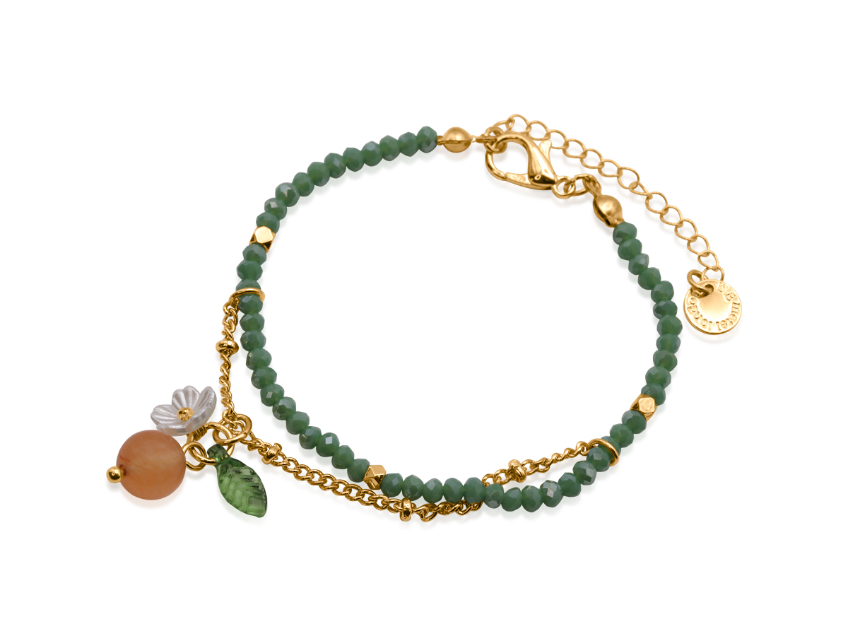 Picture of GREEN  MARINA TANGERINE BEADED BRACELET