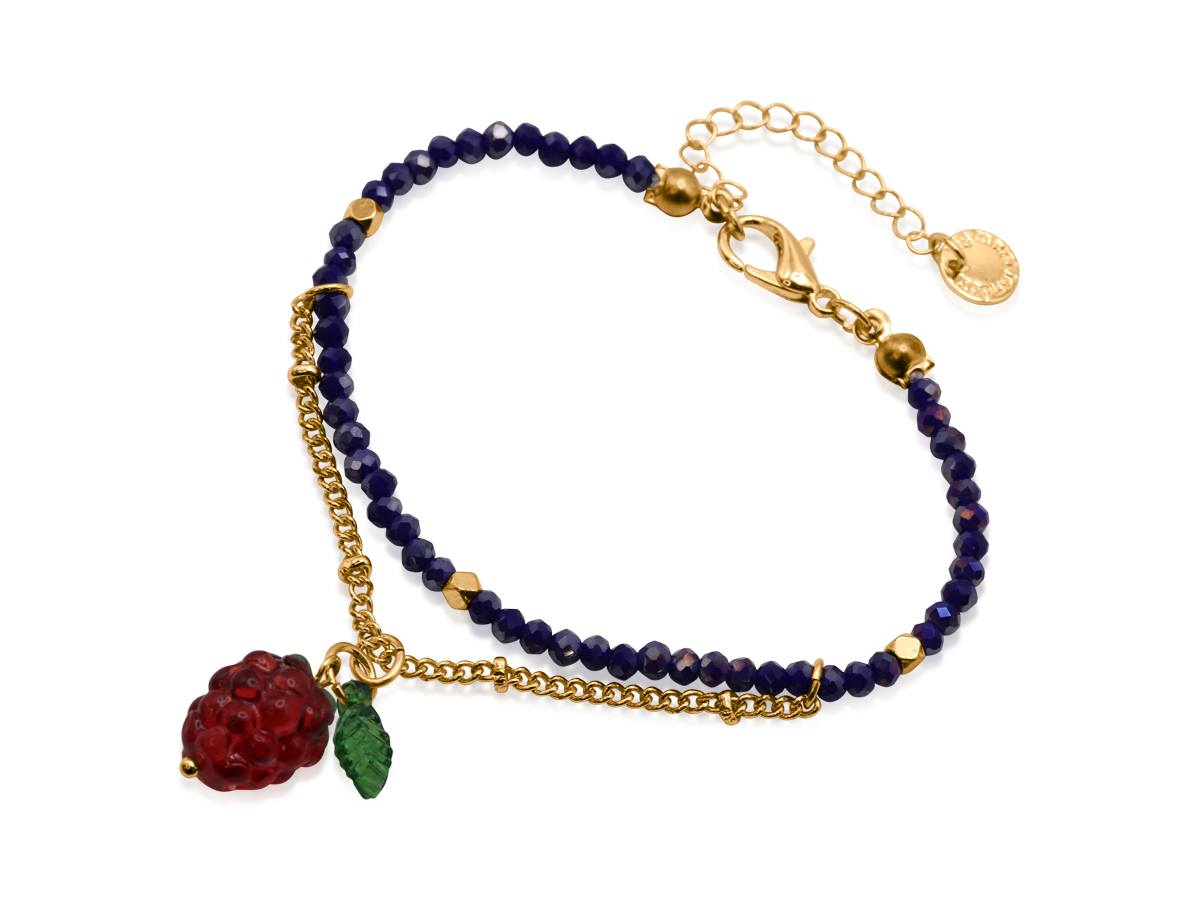 Picture of NAVY MALINA RASPBERRY BEADED BRACELET