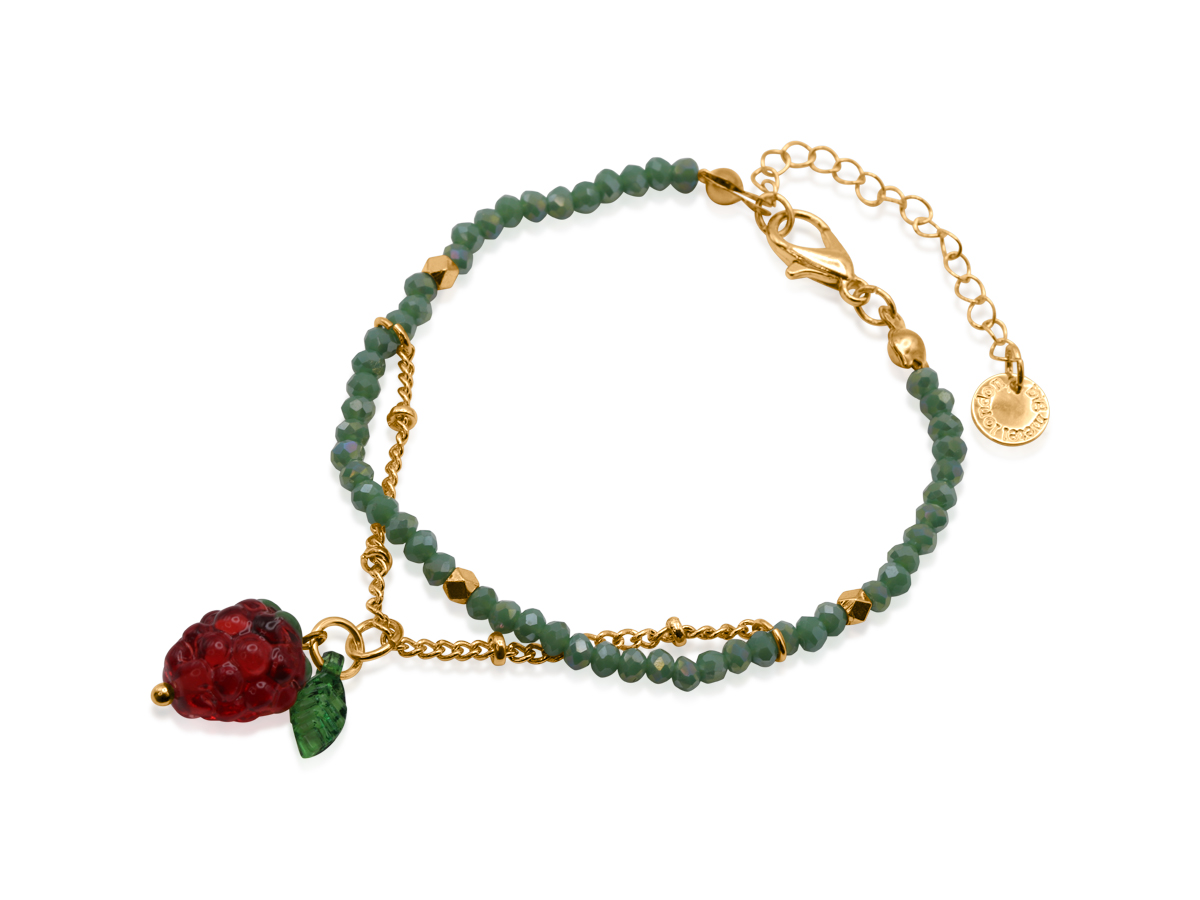 Picture of GREEN  MALINA RASPBERRY BEADED BRACELET