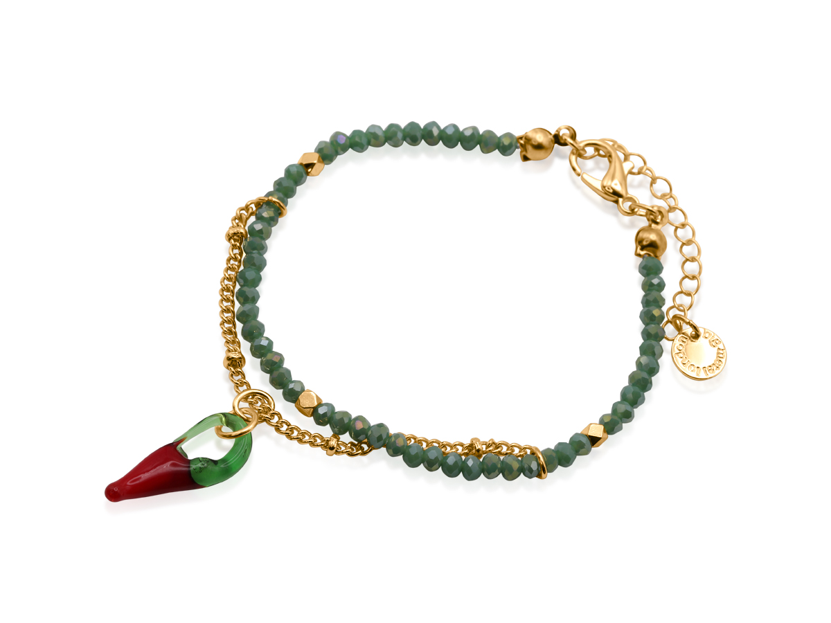 Picture of GREEN  CHILLY BEADED BRACELET