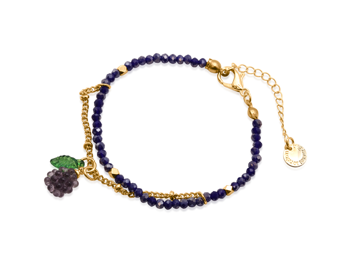 Picture of NAVY DIONISIUS BUNCH OF GRAPES BEADED BRACELET